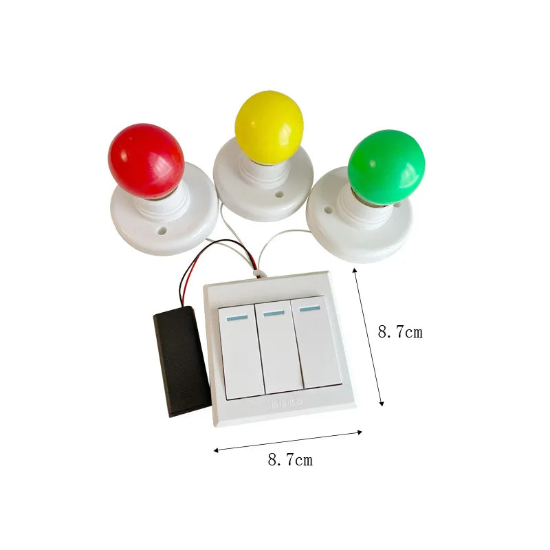 Busy Board DIY Accessories – Lamps and Doorbell Montessori Teaching Aids for Hands-On Skills, Sound and Color Recognition Wooden Toys