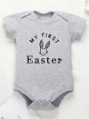 Cute Rabbit Pattern Bodysuit for Infants - Newborn Easter Jumpsuit Romper for Baby Boy & Girl (0-24M) - My First Easter Outfit