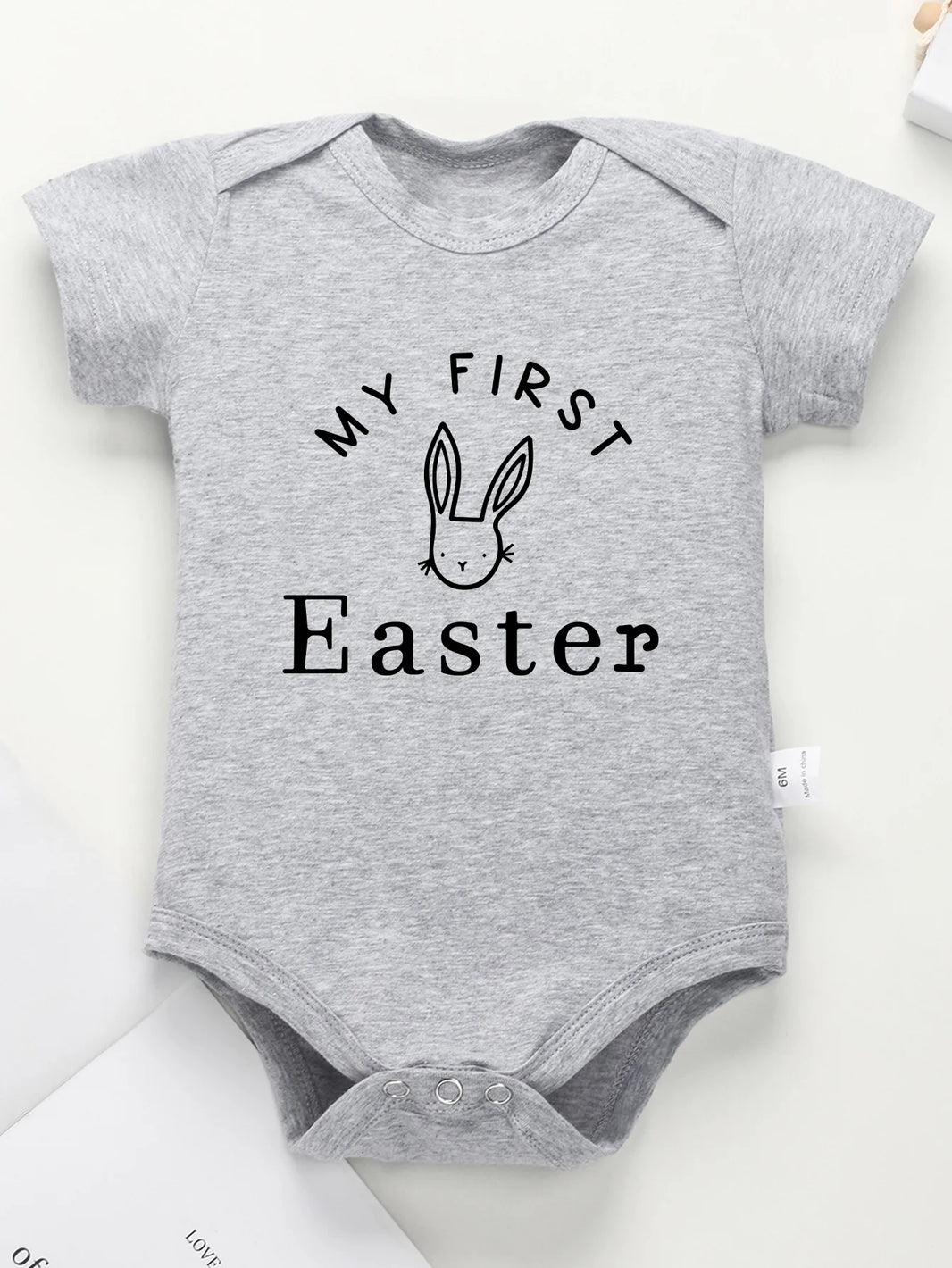 Cute Rabbit Pattern Bodysuit for Infants - Newborn Easter Jumpsuit Romper for Baby Boy & Girl (0-24M) - My First Easter Outfit