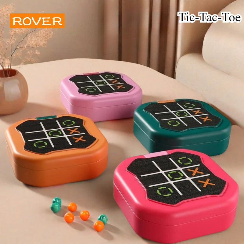 Multifunctional Electronic Tic-Tac-Toe Board Game Montessori Puzzle Chess Set Portable for Adults and Kids