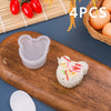 4-Pack Transparent Triangular Sushi Molds - Onigiri Rice Ball Press for Bento