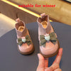 Winter Infant Girl Sock Boots Chunky Bow Knitted Casual Toddler Girl Patent Leather Shoes