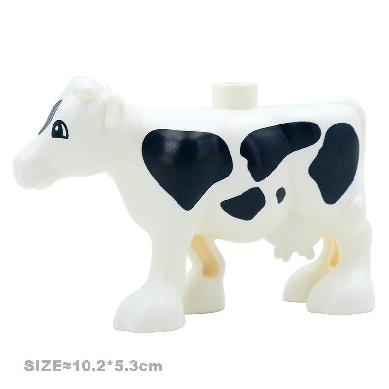 Big Size Building Blocks Farm Animals Set – Cat, Dog, Pig, and Rabbit Model Accessories Compatible with Bricks