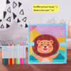 Foldable Chalkboard Book – Children’s Reusable Drawing and Writing Board with 12 Watercolor Pens, Wipeable Art Toy