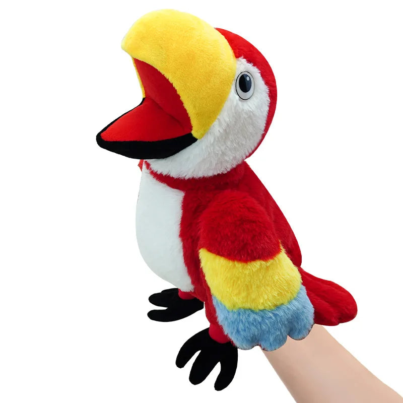 Bird Plush Hand and Finger Puppets, Parrot Owl Eagle Flamingo Peacock Educational Toy
