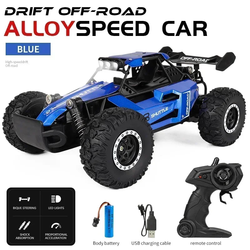 1:16 2.4G 2WD High-Speed Off-Road RC Car with LED Lights and Climbing Ability