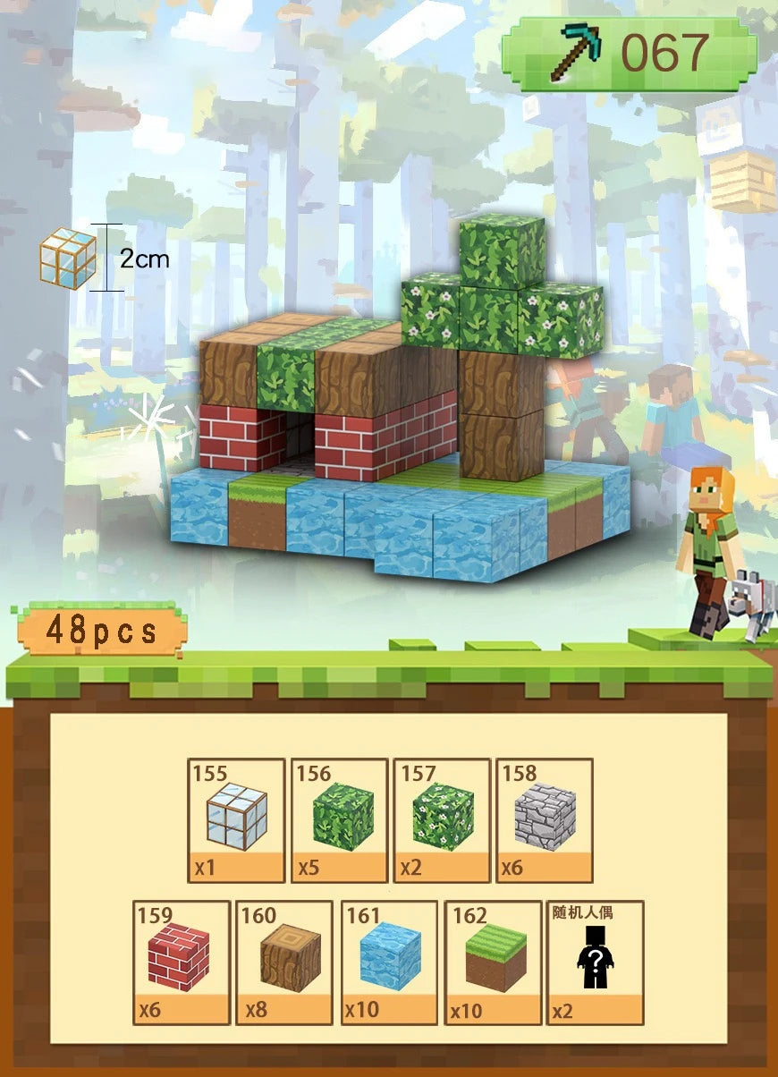 Magnetic Building Blocks Set – Mine World Magic Portal