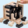 3D Luban Interlocking Wooden Cube Puzzle - Educational Brain Teaser Toy for Kids (Ages 6+)
