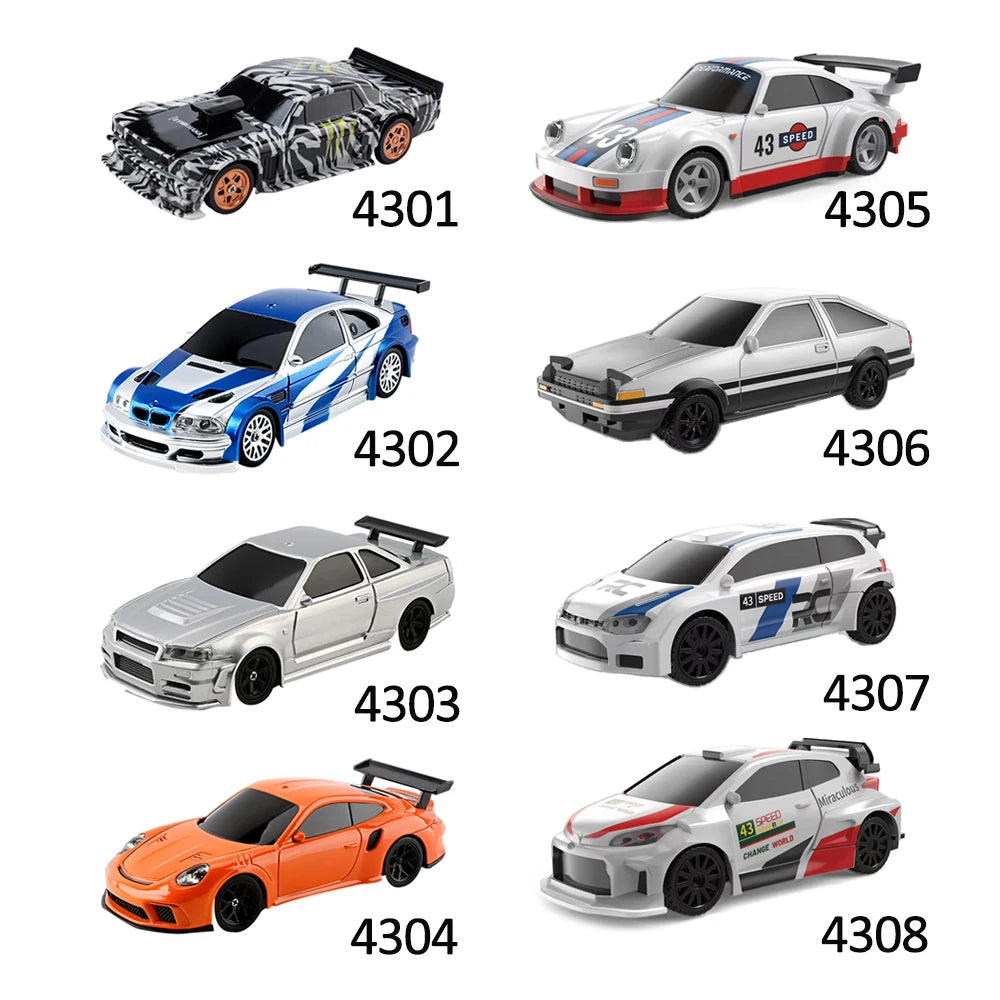 1/43 RC Car 2.4G Mini Remote Control Racing Drift Car with 4WD Off-Road