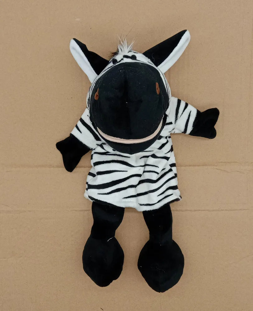 35cm Cartoon Animal Hand Puppets, Lion Elephant Pig Parent-Child Game Toys for Kids