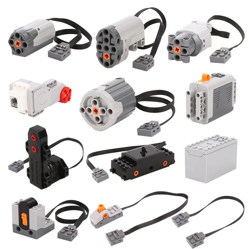 MOC Power Functions Motor Kit – IR Remote Control, Receiver, and Battery Box for Technical Building Blocks
