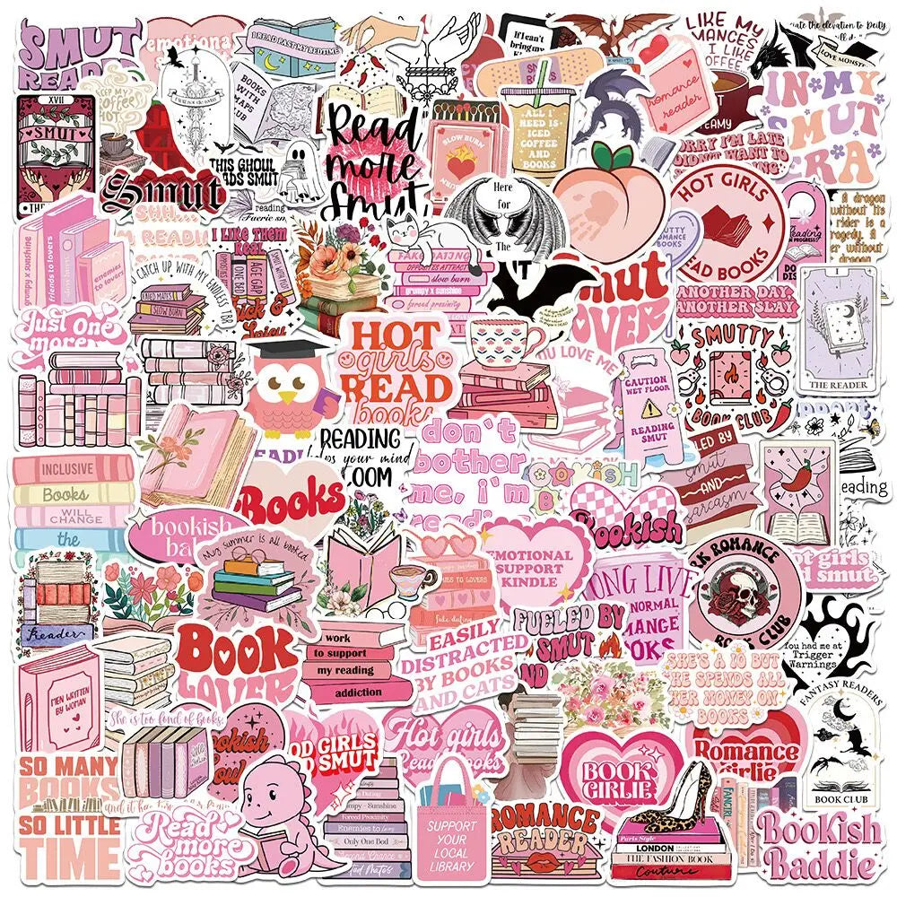 10/50/100pcs Dark Romance Bookish Stickers – Aesthetic Decals for Kindle, iPad, Phones, Laptops, and Diaries