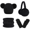 Unisex Kids’ Winter Accessory Set – Warm Hat, Scarf, Gloves & Earmuffs, Comfortable Multipurpose Winter Gear (Ages 3-10)