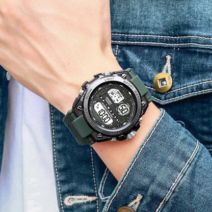 Black Sports Watch for Kids and Students Men’s Multifunction LED Digital Waterproof Luminous Alarm Clock Electronic Watch