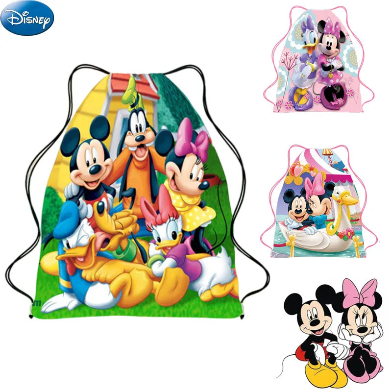 Disney Mickey & Minnie Children Drawstring Bag – Cartoon Anime Backpack, School Bag for Kids, Birthday & Christmas Gifts - Kidzy Market