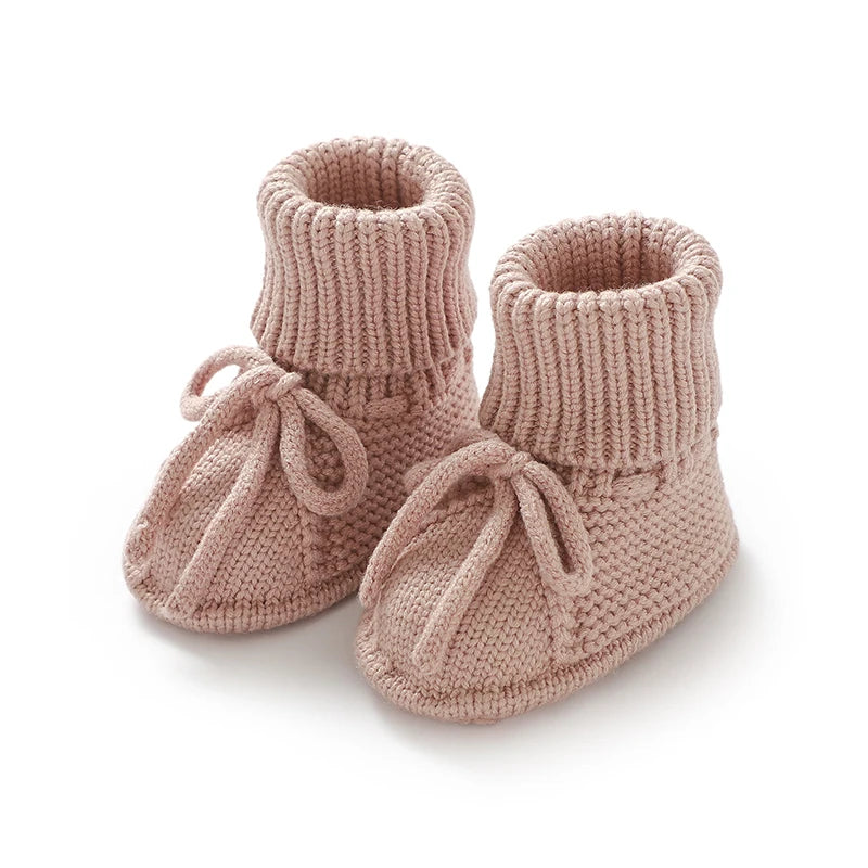Fashion Infant Baby Boy Socks Shoes Pure Color Anti-Slip Knit Newborn Girls Floor First Walkers Casual Outdoor Booties