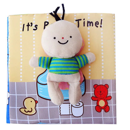 Quiet Book for Toddler - Animal Cognitive Fabric Activity Busy Book, Montessori Baby Toy, Cloth Crinkle Books for Babies 6-12 Months