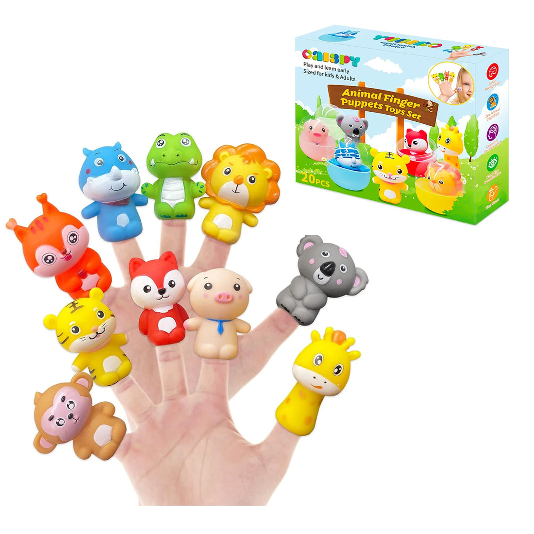 10PCS Soft Rubber Animal Finger Puppets, Role Play Storytelling Educational Toys for Kids