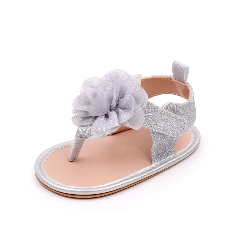 Baby Shoes Summer Sandal Cute Flower Anti-Slip Sole Newborn Toddler Prewalking Practice Shoes High Quality