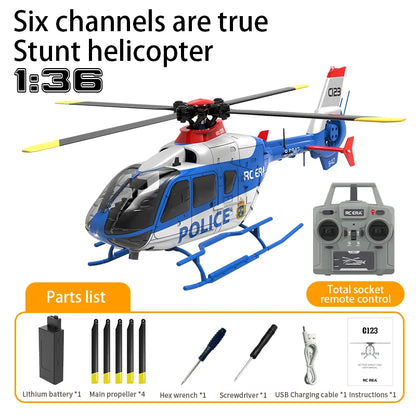 C123 6CH RC Helicopter – EC135 Brushless Direct Drive 3D Optical Flow Model