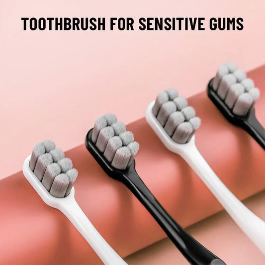 Plush Toothbrush with Super Fine Wave Soft Bristles, 8-Hole Massage for Gum Sensitivity, Adult Soft Hair Toothbrush