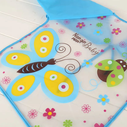 Waterproof Baby EVA Bib – Anti-Dirty Long Sleeve Strap Coat with Cute Cartoon Pattern, Dirt-Proof Feeding Smock for 0-3 Years - Kidzy Market