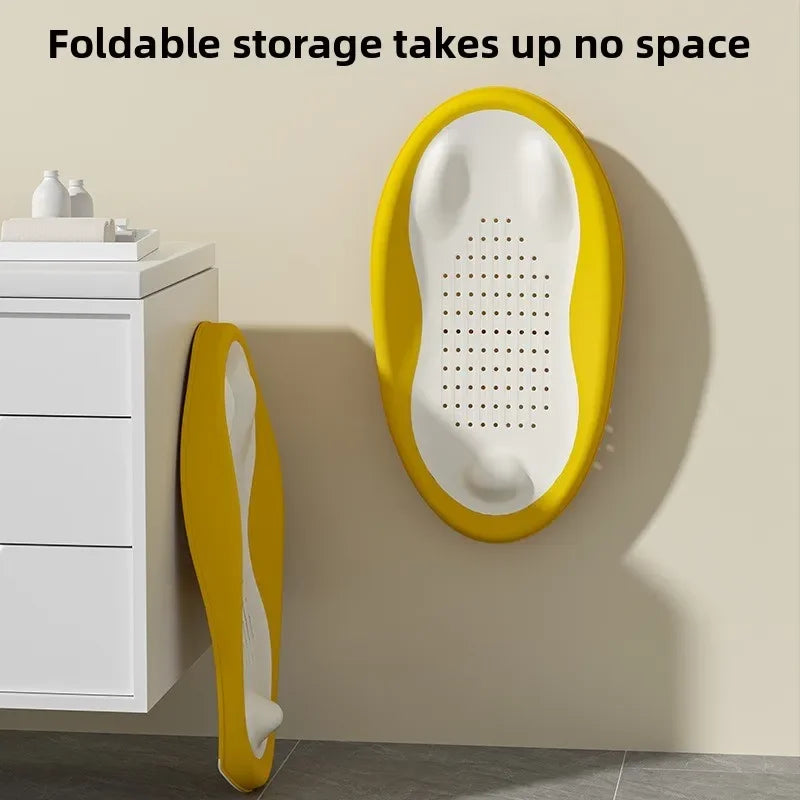 Foldable Baby Bath Seat Non-Slip PP Shower Net Support Ergonomic Backrest