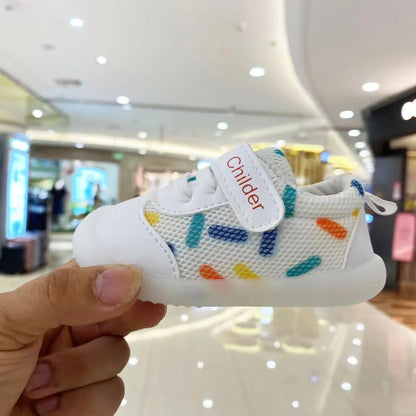 Boys/Girls Baby Walking Shoes – Spring/Autumn Soft Sole Mesh Breathable Shoes for 0-2 Year Olds, Nude Baby Shoes