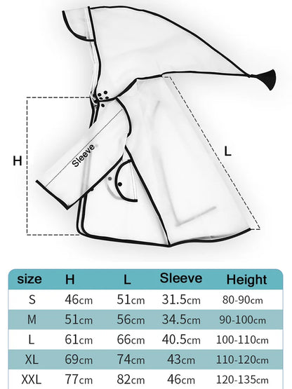 Kids Kids Waterproof Clear Rain Poncho Raincoat