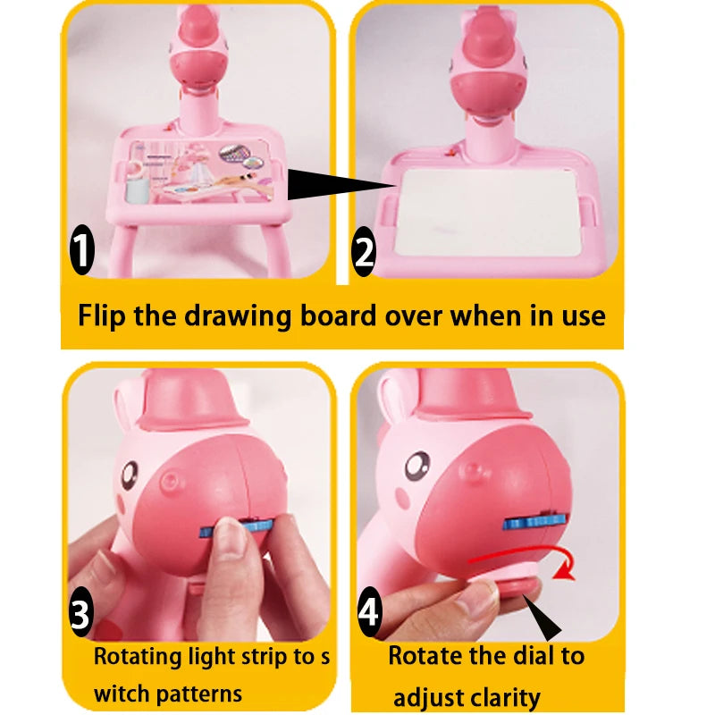 Children’s LED Projector Drawing Table Toy – Educational Painting Set and Learning Tools for Kids