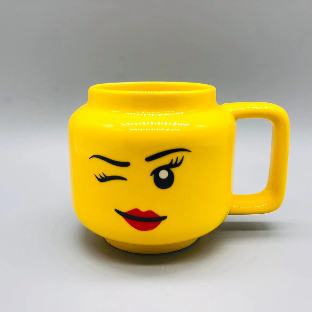 Cartoon Ceramic 250ml (8.5 fl oz) Mug — Cute Impish Figure-Head Coffee & Tea Cup, 1-Pack Porcelain Drinkware for Couples & Family