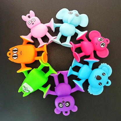 Montessori Animal Silicone Soft Building Blocks – DIY Suction Cup Assembly for Sensory Play and Educational Toy for Children