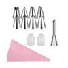 Reusable Silicone Piping Bags and Stainless Steel Nozzle Cake Decorating Set