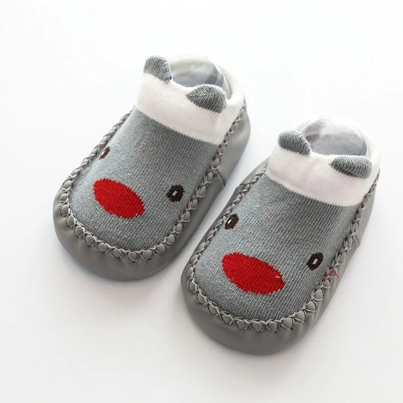 Baby Socks Slippers with Rubber Soles for Infant Newborn Children Anti-Slip Soft Sole Toddler Indoor Shoes