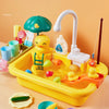 Kids Play Kitchen Sink with Running Water – Electric Dishwasher Toy & Pretend Play Fishing Set for Ages 3+