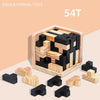 3D Cube Puzzle Luban, Interlocking Creative Educational Wooden Toy, Brain IQ Mind Game, Early Learning Gift for Children, Letter 54T