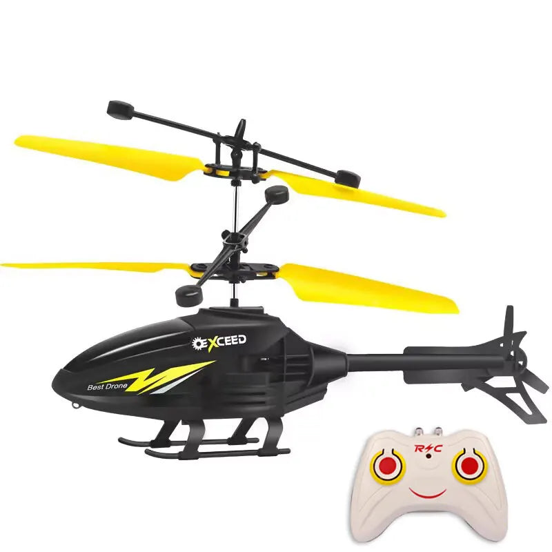 Mini Remote Control Airplane Helicopter – Gesture Sensing with Flashing Lights for Kids
