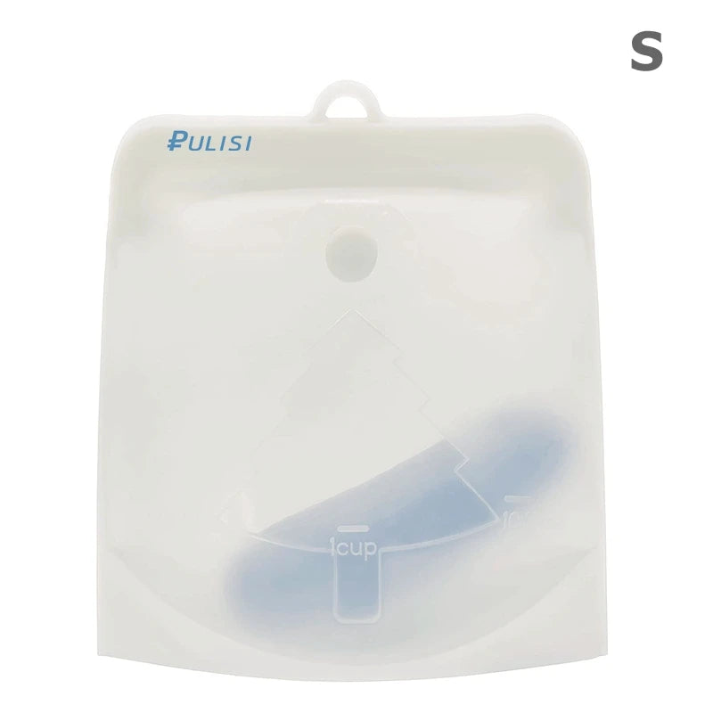 PULISI Silicone Reusable Food Storage Bags - Leakproof Containers (1500ml, 1000ml, 500ml), Fresh-Keeping, Freezer & Snack Storage