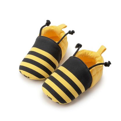 Baby Unisex Cotton Shoes – Cute Animal Bee Anti-Slip Soft Bottom First Walkers for Boys & Girls, Newborn Toddler Crib Shoes