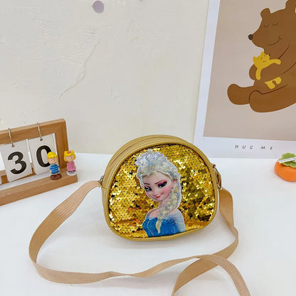 Frozen Anime Girls' Bag – Disney Princess Elsa Sequin Shoulder & Messenger Bag for Kids, Casual & Stylish - Kidzy Market