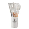 12PCS Silicone Kitchenware Non-Stick Cookware Utensils Set with Wooden Handles