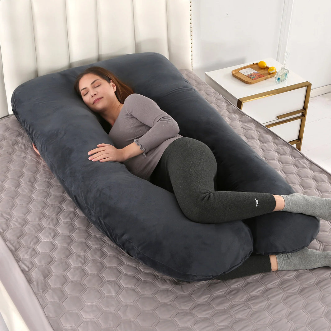 70x130CM Full Body Nursing Pregnancy Pillow - U-Shaped Maternity Pillow for Sleeping with Removable Cotton Cover (27.5x51 inches)