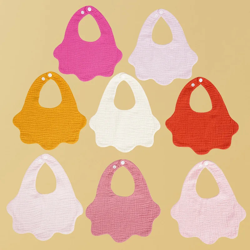 Soft Cotton Baby Print Bibs – Solid Color Infant Burp Cloths, Bandana Scarf for Newborns, Feeding & Saliva Towel for Boys & Girls - Kidzy Market