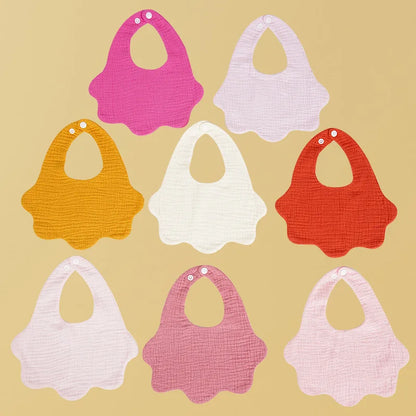 Soft Cotton Baby Print Bibs – Solid Color Infant Burp Cloths, Bandana Scarf for Newborns, Feeding & Saliva Towel for Boys & Girls - Kidzy Market