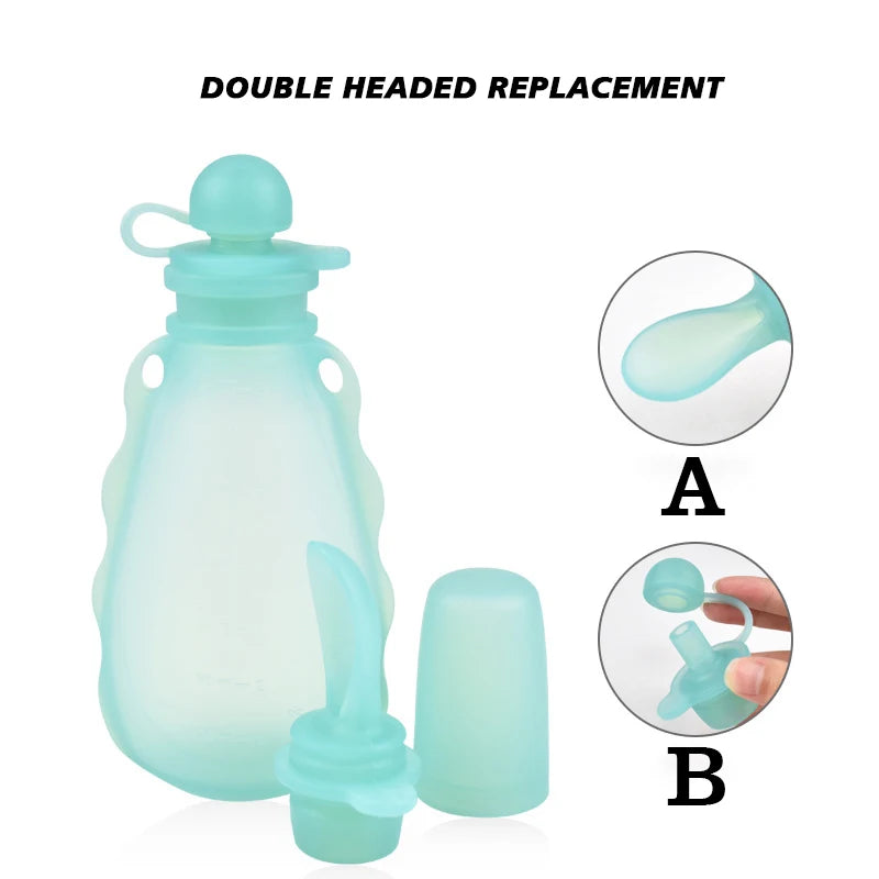 Reusable Silicone Breast Milk Storage Bag - Leak-Proof, BPA-Free Suckable Juice Bag for Baby Feeding, Traveling & Breastfeeding Partner