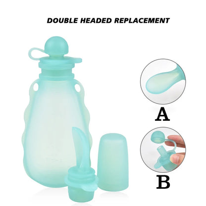 Reusable Silicone Breast Milk Storage Bag - Leak-Proof, BPA-Free Suckable Juice Bag for Baby Feeding, Traveling & Breastfeeding Partner