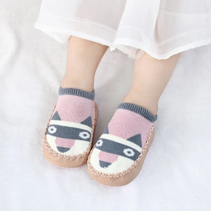 Baby Socks Slippers with Rubber Soles for Infant Newborn Children Anti-Slip Soft Sole Toddler Indoor Shoes