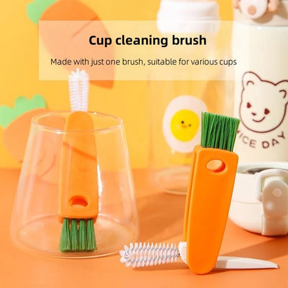 Bottle Cap Brush Milk Bottle Brush Cup Cover Cleaning Brush Portable Multifunctional Lunch Box Groove Cleaning Brush