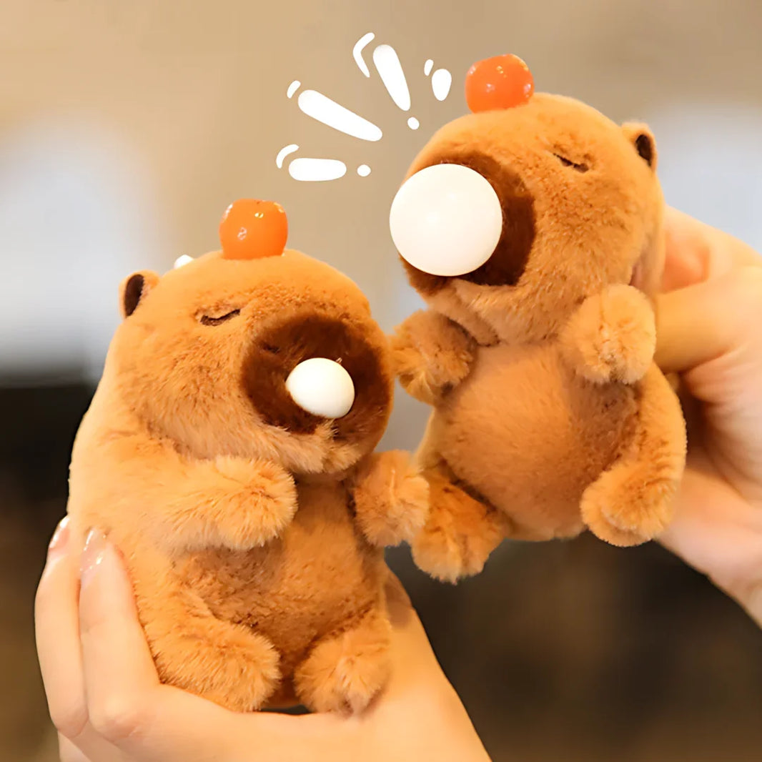 1-20PCS Spit Bubble Capybara Plush Keychain, Water Guinea Pig Backpack and Car Charm