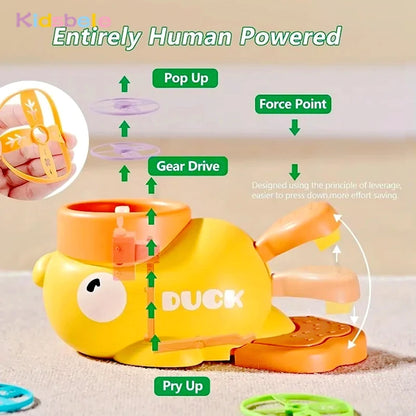 Flying Disc Shooter Duck Saucer Outdoor Yard Shooting and Catching Training Toy for Kids